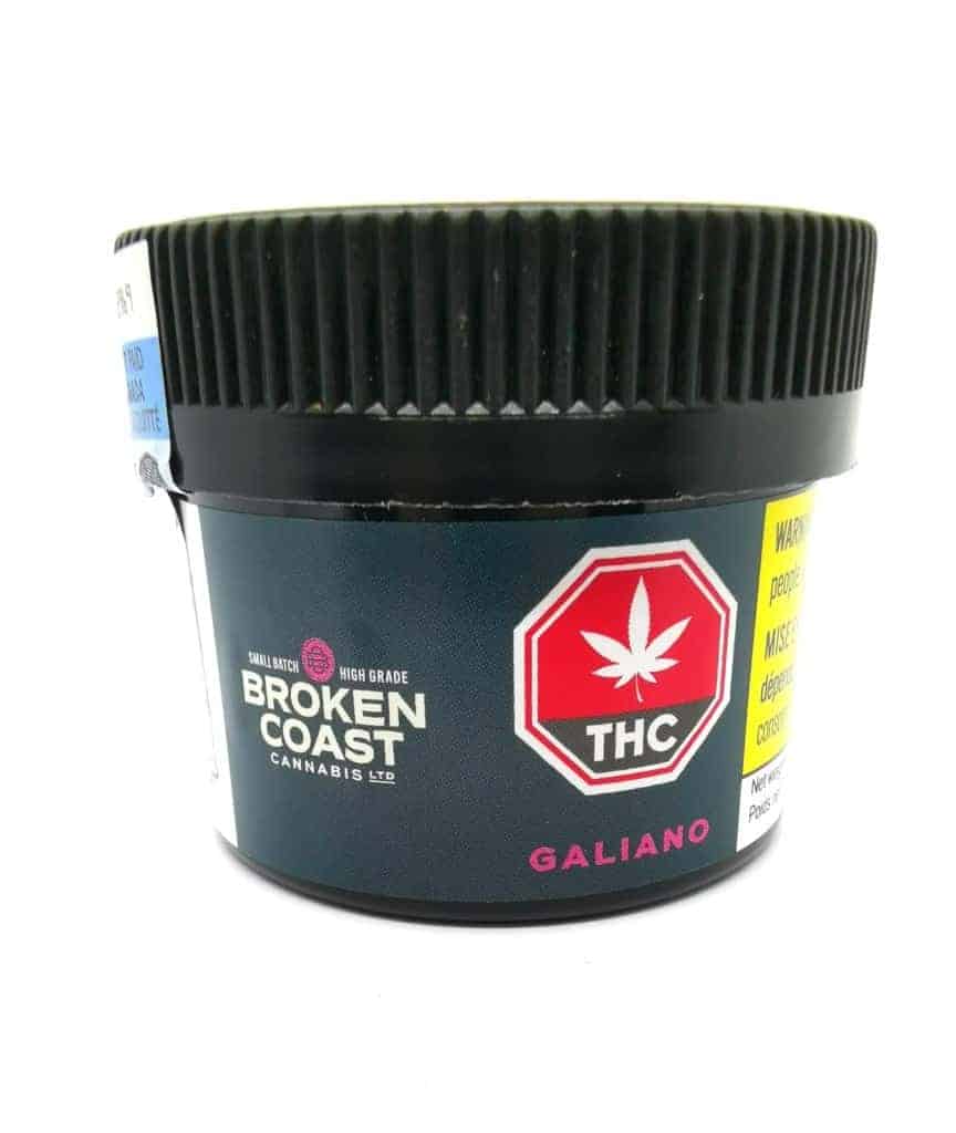 Galiano strain packaging, cannabis sensei