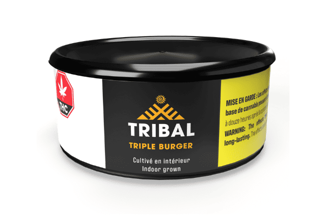 triple burger strain on a tin can