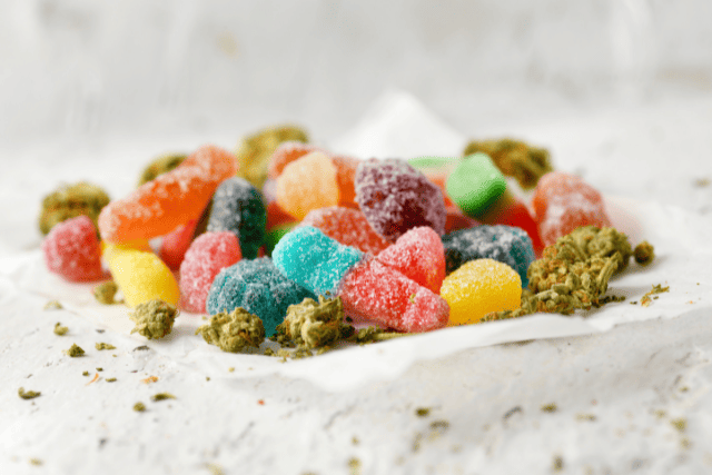 delta 9 sugar-coated gummies with cannabis nuggets