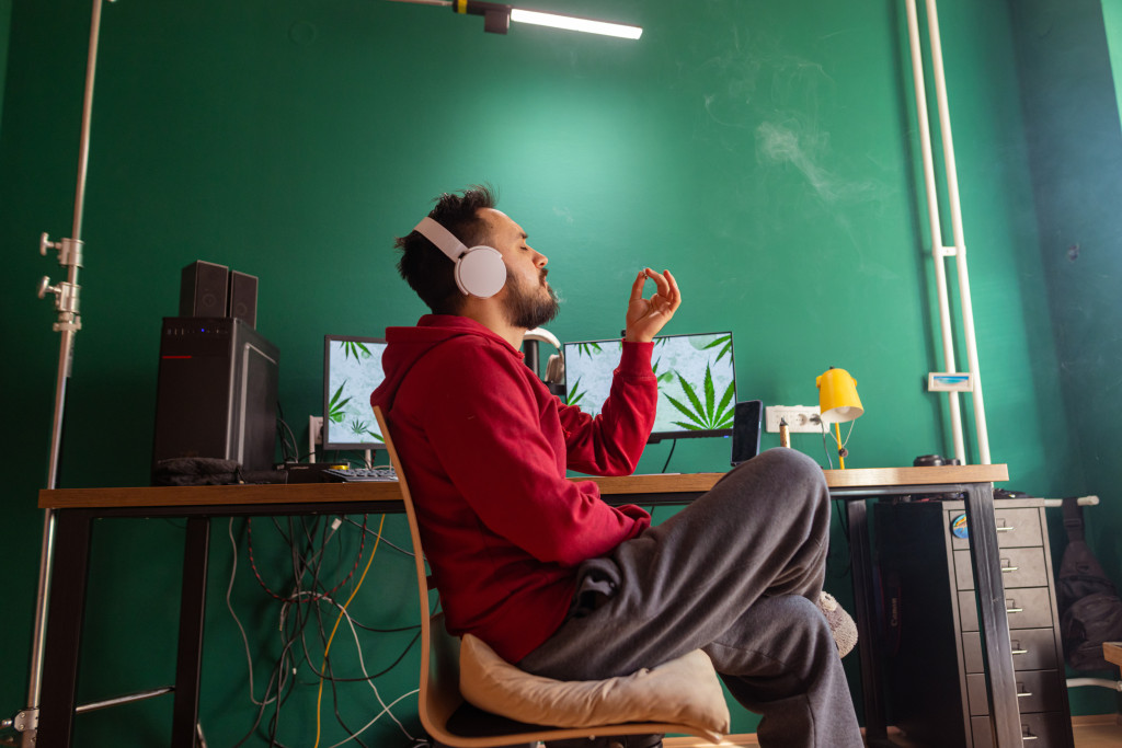 a guy high on weed